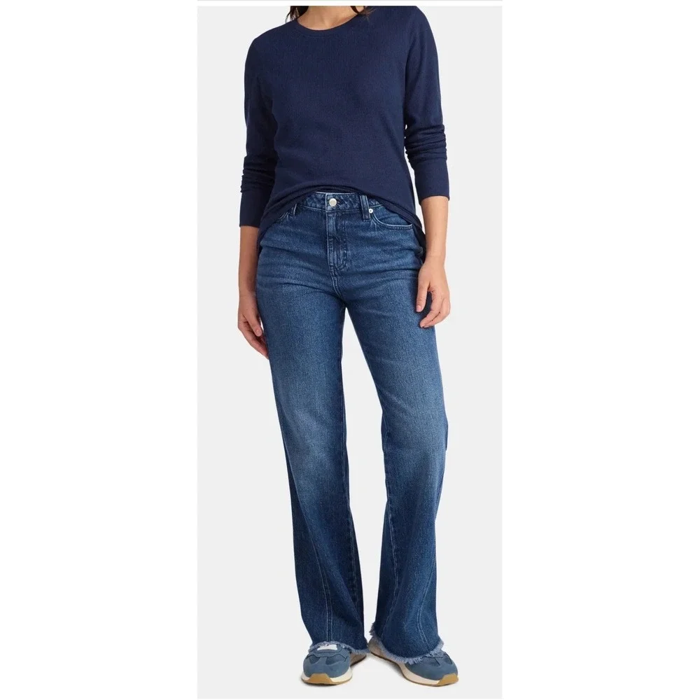 Time and Tru Womens Size 18 High Rise Flare Jeans Side‎ Seam Detail Dark Wash